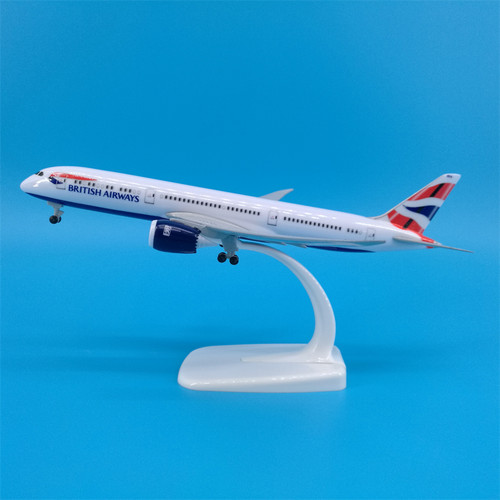 英国航空飞机模型摆件带轮子