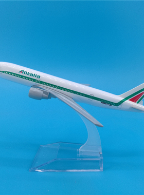 16cm意大利航空波音B777合金材质飞机模型摆件教学展示品Alitalia