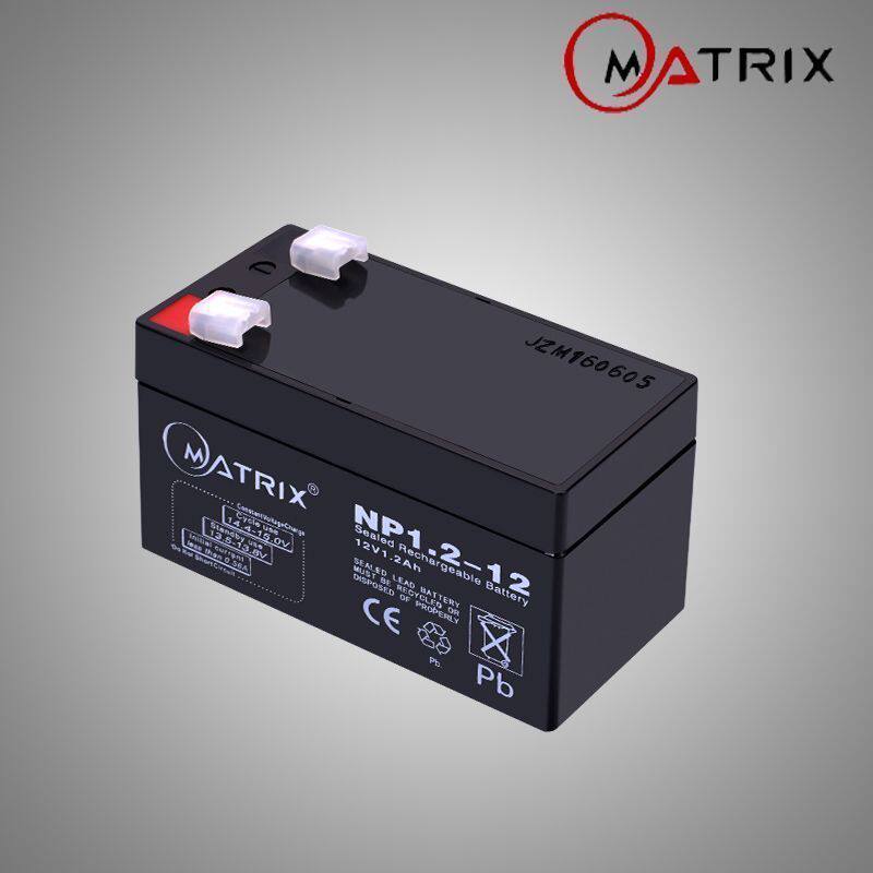 矩阵MATRIX12V1.2Ah免维护铅酸蓄电池NP1.2-12消防主机 UPS电瓶