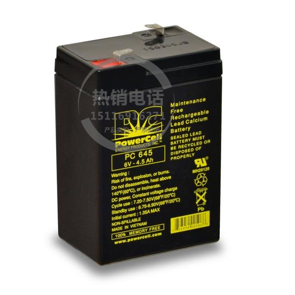 英国POWERCELL6v4.5ah6v7ah电池PC645 pc670医疗设备仪器电梯电池