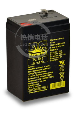 英国POWERCELL6v4.5ah6v7ah电池PC645 pc670医疗设备仪器电梯电池