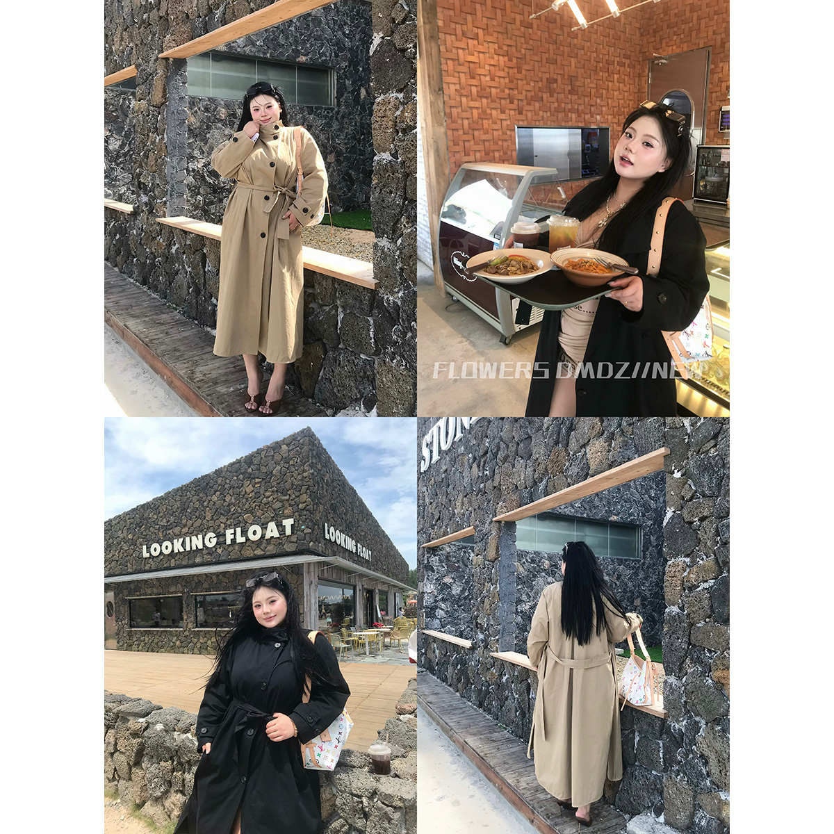 大码中长款风衣宽松风衣外套