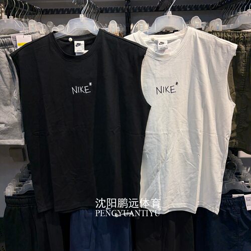 Nike耐克男子夏季运动休闲纯棉透气印花砍袖背心IH9266-100-010