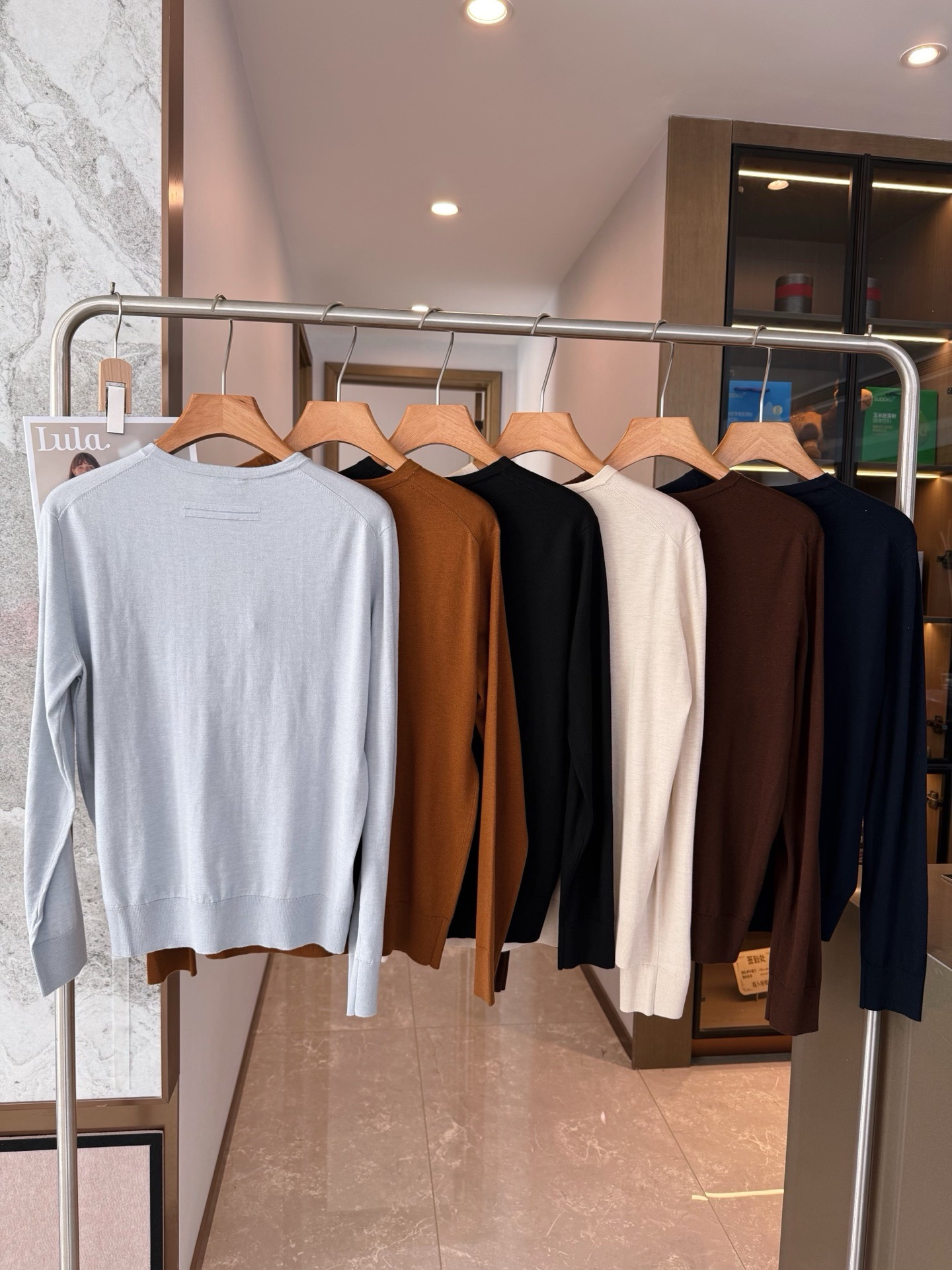 120101男士羊毛混纺针织衫2025秋冬新款纯色休闲打底长袖毛衣套头