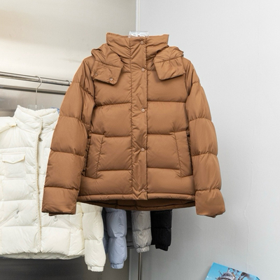 112501泡芙系列外套冬五格杜邦三防面料保暖白鹅绒羽绒服女面包服