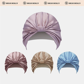 highholly真丝睡帽100%桑蚕丝22姆产后睡觉护发月子帽发套防乱发