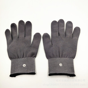 理疗银纤维黑色深灰色理疗仪美容保健导电脉冲电疗极按摩手套