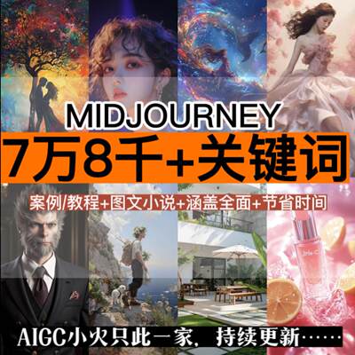 Midjourney咒语AI提示词MJ提示词热门词AI绘图ai生图咒语描述词
