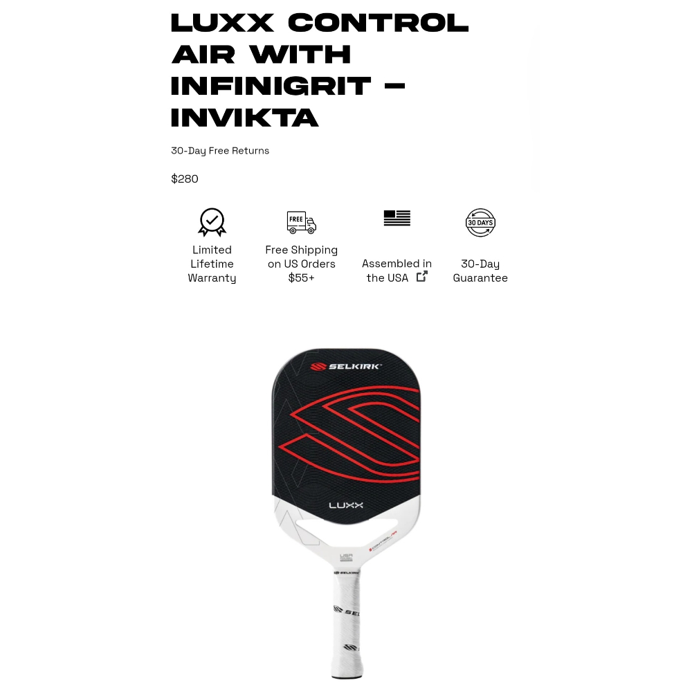 二代Selkirk Control Air Infinigrit 美国一线品牌 进口匹克球拍