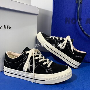 ONE STAR联名星星鞋男鞋黑色低帮滑板鞋韩版复古经典百搭情侣鞋潮
