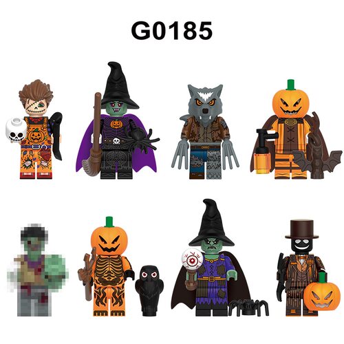 适用乐高积木人仔第三方拼装玩具G0185万圣节圣诞节南瓜节COSPLAY
