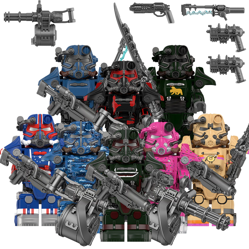 适用乐高积木人仔战锤40K辐射动力装甲T-45第三方拼装玩具WM6209