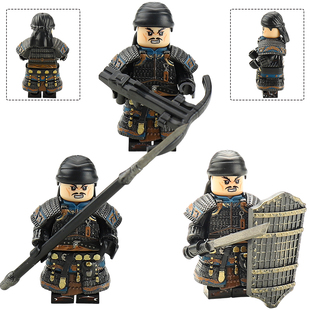 适用乐高积木古代大唐右骁卫旅贲军玄甲陌刀军团陇右军拼装玩具