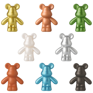 适用乐高拼装积木小人仔迷你小熊金银黑绿黄色无印刷DIY拼装玩具