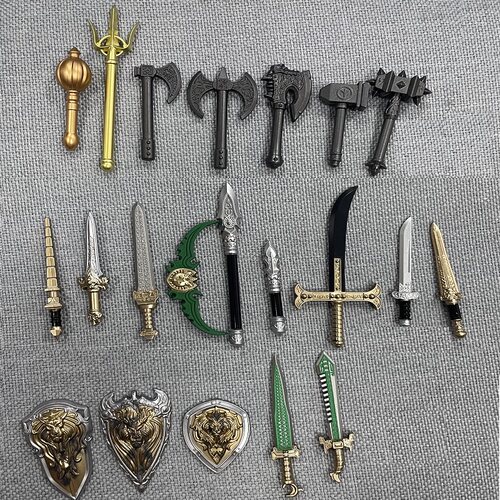 国产积木玩具动漫中古武器配件