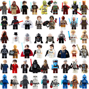 适用乐高星球大战积木人仔绝地武士卢克阿索卡曼达洛人拼装玩具