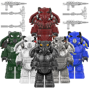 适用乐高积木人仔辐射X01动力装甲英克雷钢铁兄弟会拼装玩具W1336