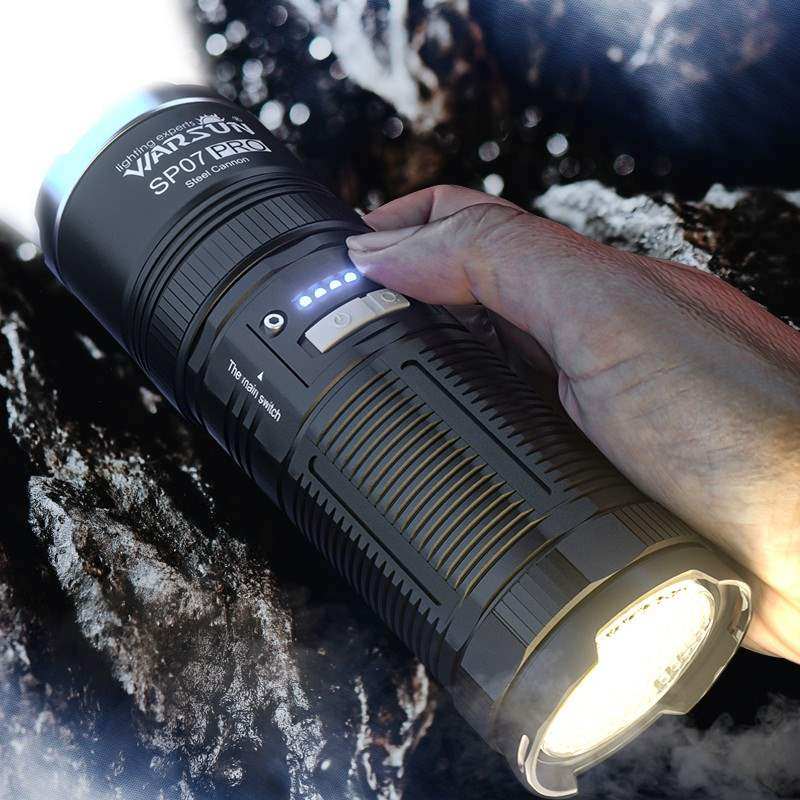 沃尔森 warsun rs7强光手电筒超亮远射充电式探照灯变焦应急户外