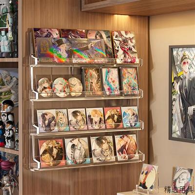 吧唧展示架挂墙上卡片色纸徽章周边桌面置物亚克力谷子收纳小痛柜