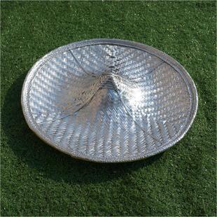 翘边斗笠帽红色银色花腰竹编斗笠成人儿童舞蹈表演道具傣族斗笠帽