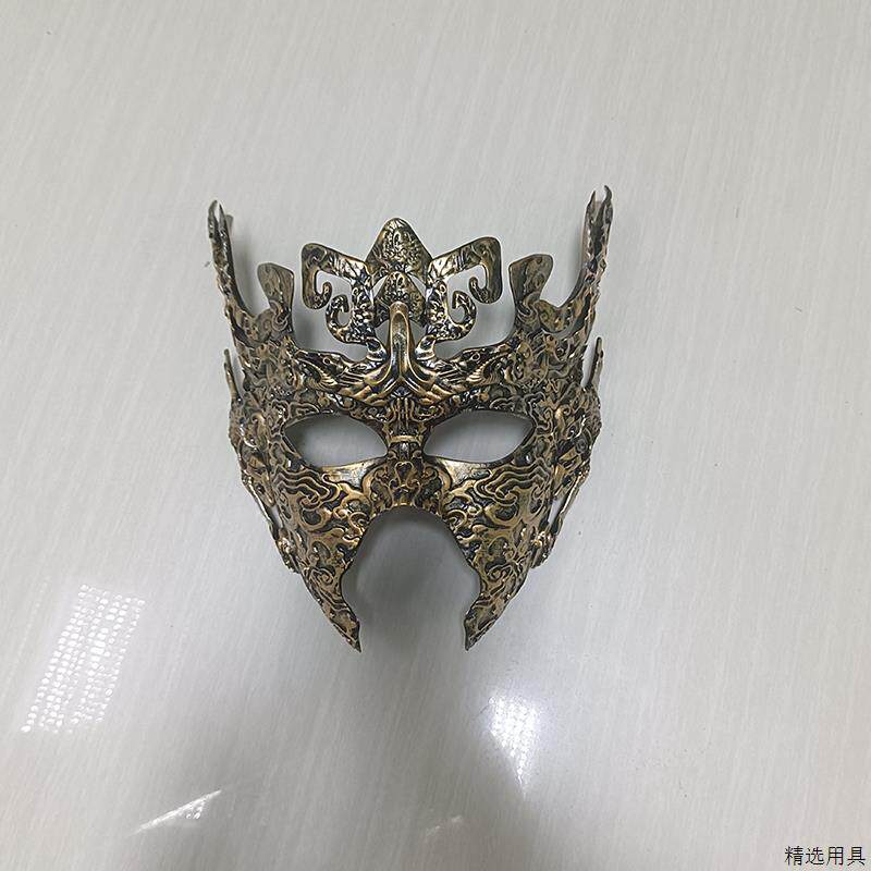 汉服出行日古装男女甲胄面具英姿飒爽全脸半脸面罩舞台道具金银色图片