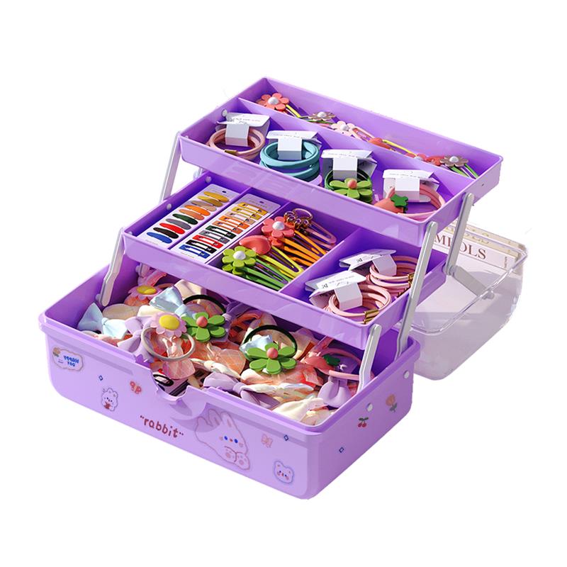 儿童发饰收纳盒女童宝宝小公主发夹皮筋头绳发卡子发圈头箍首饰柜