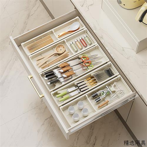 束丰厨房抽屉收纳分隔橱柜内置分格碗架放刀叉碗筷勺子餐具收纳盒