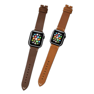 适用苹果真皮applewatch手表表带iwatchs11/10/9/s8/s7654S Eultra2复古粗犷男小众高档粒面牛皮手工制作
