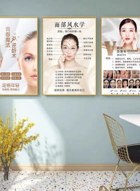 面部风水学海报美容院微整形工作室墙壁广告装饰画美业医美店挂画