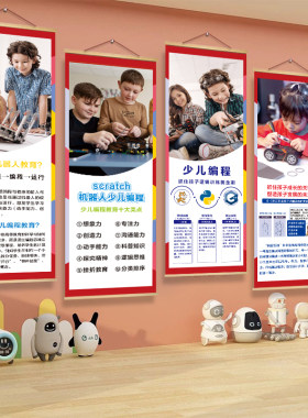 编程教室墙面装饰挂画AI智能机器人学校环创背景海报文化布置壁纸