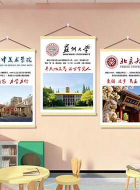 中国名校挂画958211大学简介装饰墙贴纸班级教室宿舍励志布置海报