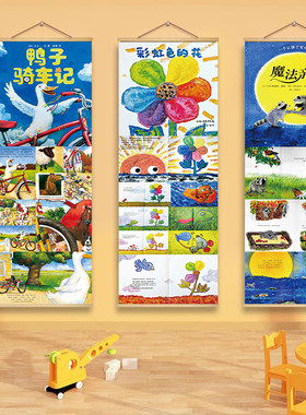幼儿园阅读区主题文化墙环创挂布读书角教室布置绘本馆墙面装饰画