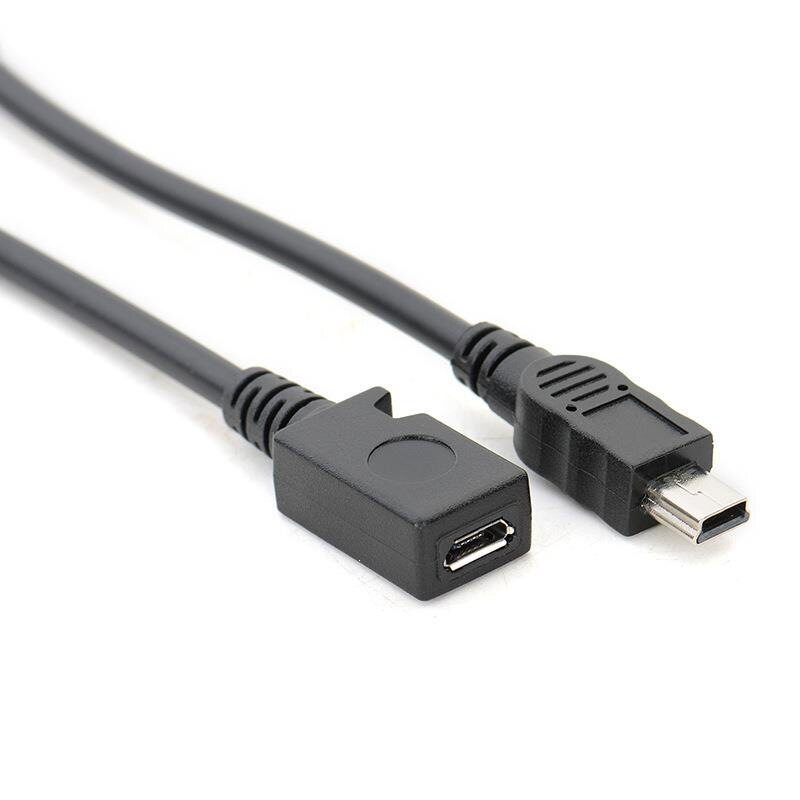 通用V3转V8数据充电转接线Mini USB公转microUSB母迷你T型口5P公