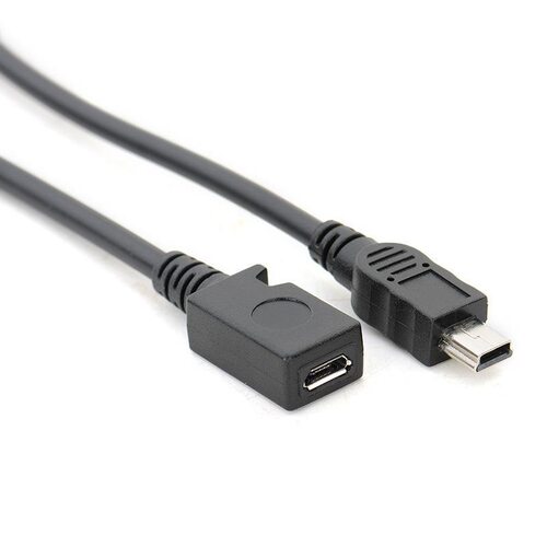 通用V3转V8数据充电转接线Mini USB公转microUSB母迷你T型口5P公