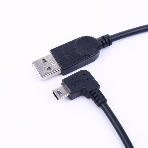 USB转Mini迷你T型口90度直角右弯头汽车音响导航记录仪供电数据线