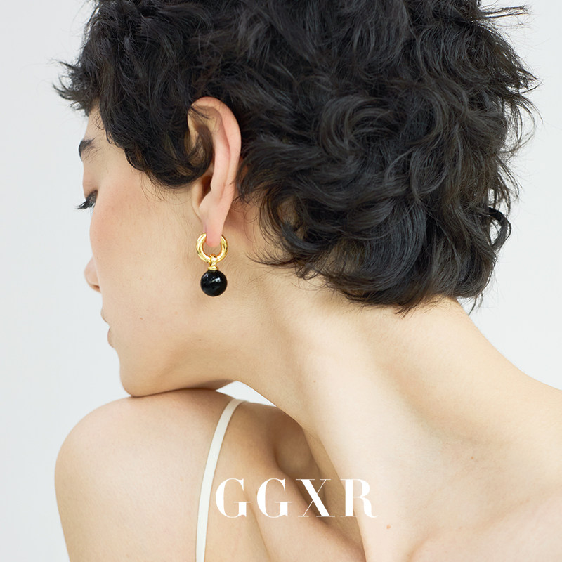 GGXR天然黑玛瑙 无耳洞耳夹法式高级风穿搭耳饰通勤百搭天然石,饰品/流行首饰/时尚饰品新,耳夹,淘宝优惠券,粉丝福利购,淘宝优惠卷