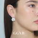 GGXR 赵露思同款 小众设计满钻手拎包包耳环无耳洞耳夹