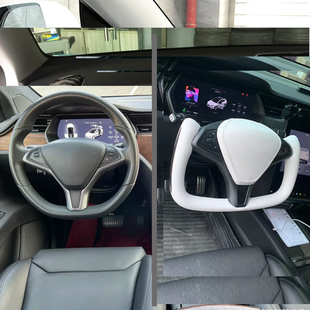适用特斯拉ModelX方向盘yoke毛豆modelS盘改装总成原厂碳纤维加热