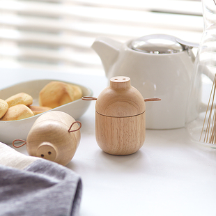 几人设计清仓木质牙签筒实木创意牙签罐居家日用简约牙签盒卡通