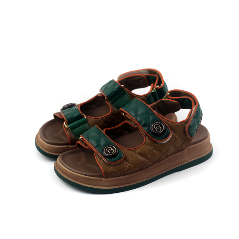 金佰川夏季新款女鞋子女士凉鞋子圆头厚底套脚运动休闲百搭通勤