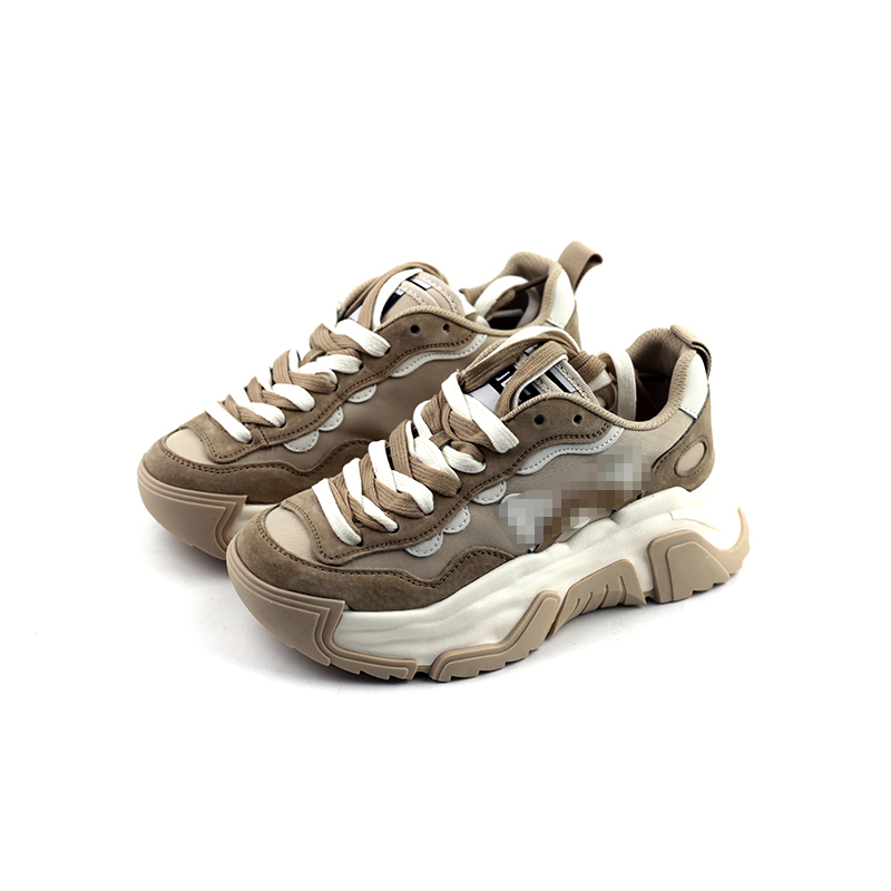 金佰川女鞋撤柜正品老爹鞋舒适厚底春秋款防踢圆头系带休闲运动鞋