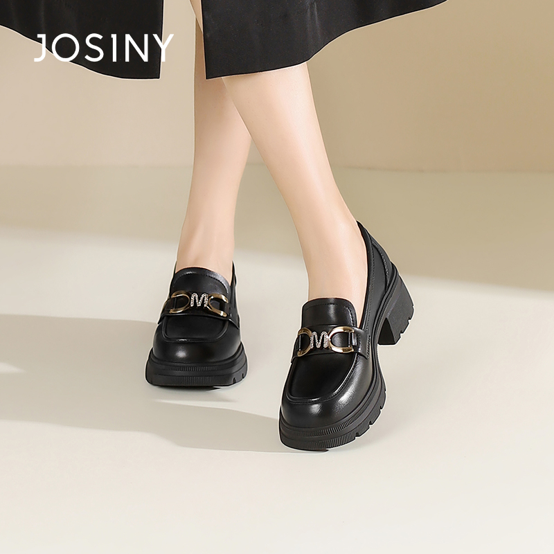 卓诗尼英伦风乐福鞋厚底小皮鞋