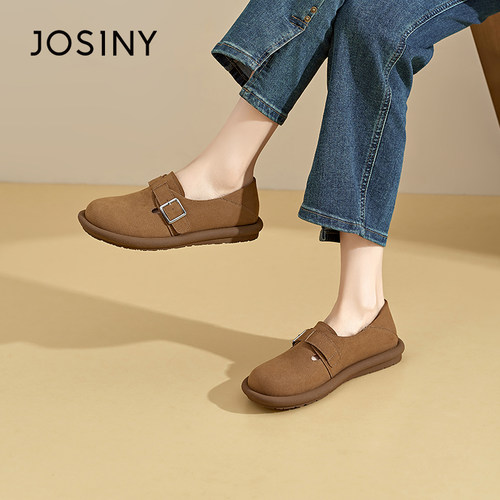 卓诗尼撤柜正品勃肯鞋女2024秋季复古平底懒人鞋一字扣带百搭单鞋