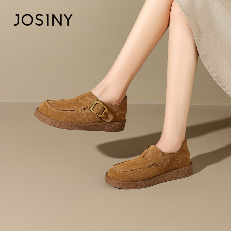 卓诗尼撤柜正品复古勃肯鞋女平底圆头反绒皮一字扣带百搭休闲单鞋,女鞋,勃肯鞋/软木鞋,淘宝优惠券,粉丝福利购,淘宝优惠卷