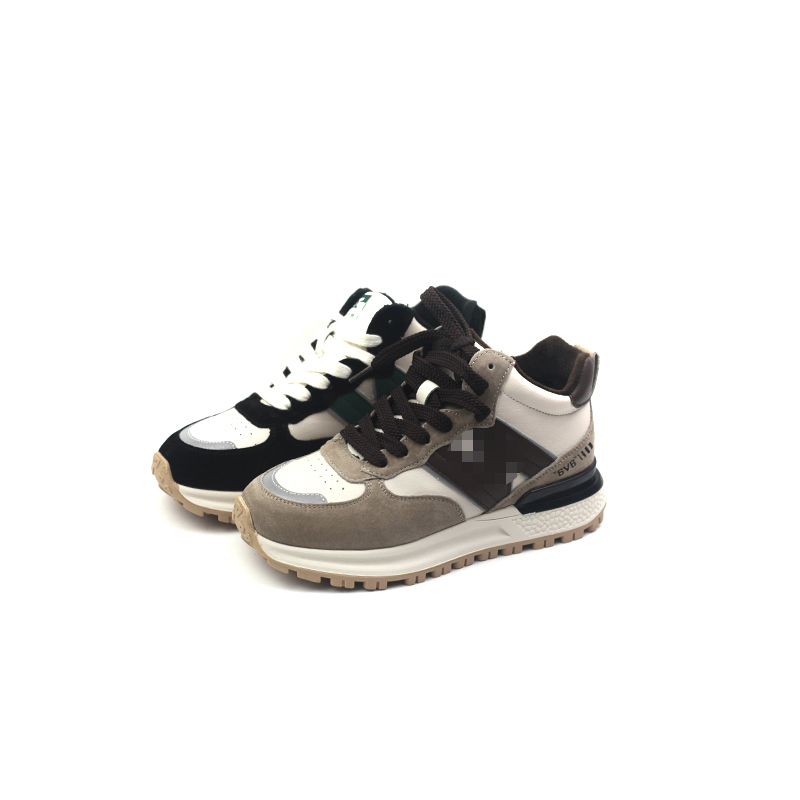 金佰川女鞋秋冬款专柜撤柜深口高帮系带平跟圆头加绒运动休闲板鞋