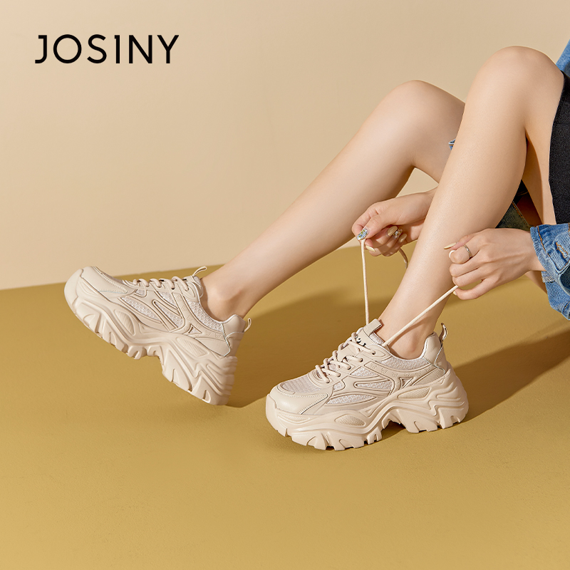 卓诗尼厚底老爹鞋女夏季增高透气