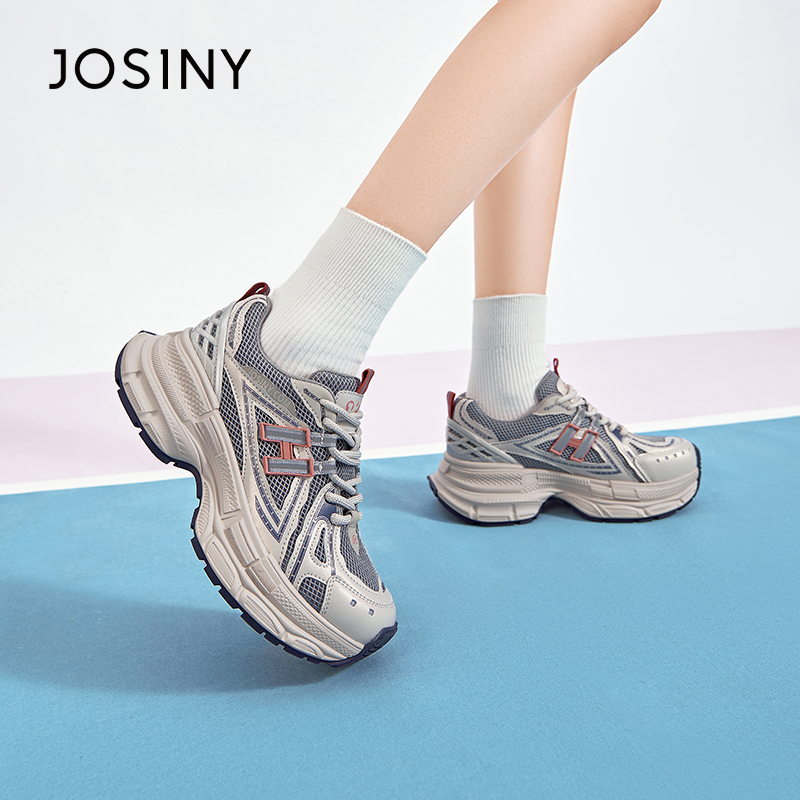 卓诗尼老爹鞋女2025新款春秋季厚底增高透气运动鞋舒适休闲百搭潮