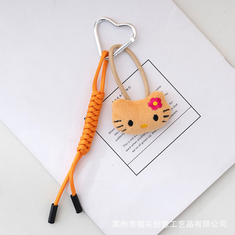 2025新款少女心卡通黑皮猫挂件可爱包包手机链挂件挂饰钥匙扣挂绳