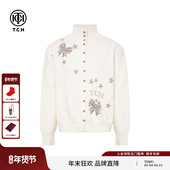 烫钻高智感高领气质针织开衫 TCH私服2025冬季 新款 女T75D43E1025