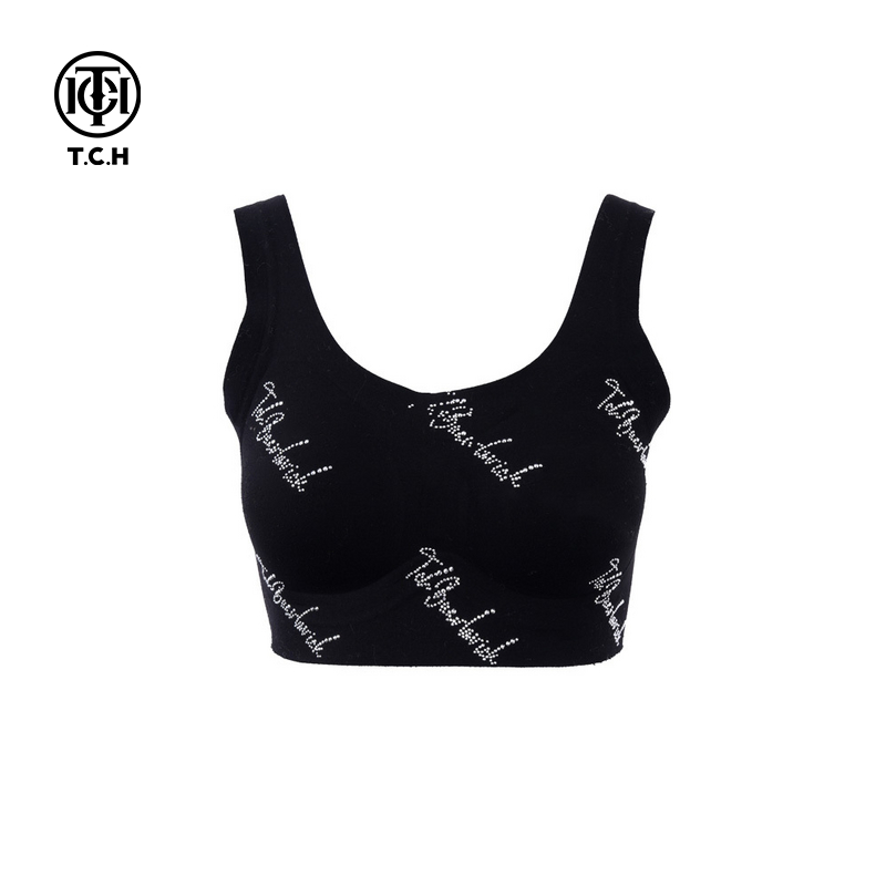 TCH私服潮牌重工烫钻时尚美背